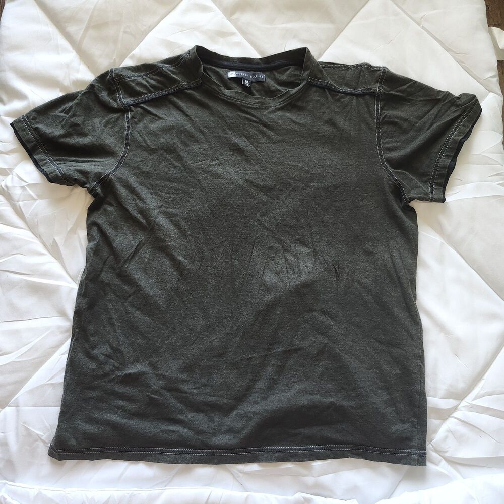 Modern Culture Men's Cotton Dark Green Short Sleeve T-Shirt Size Medium